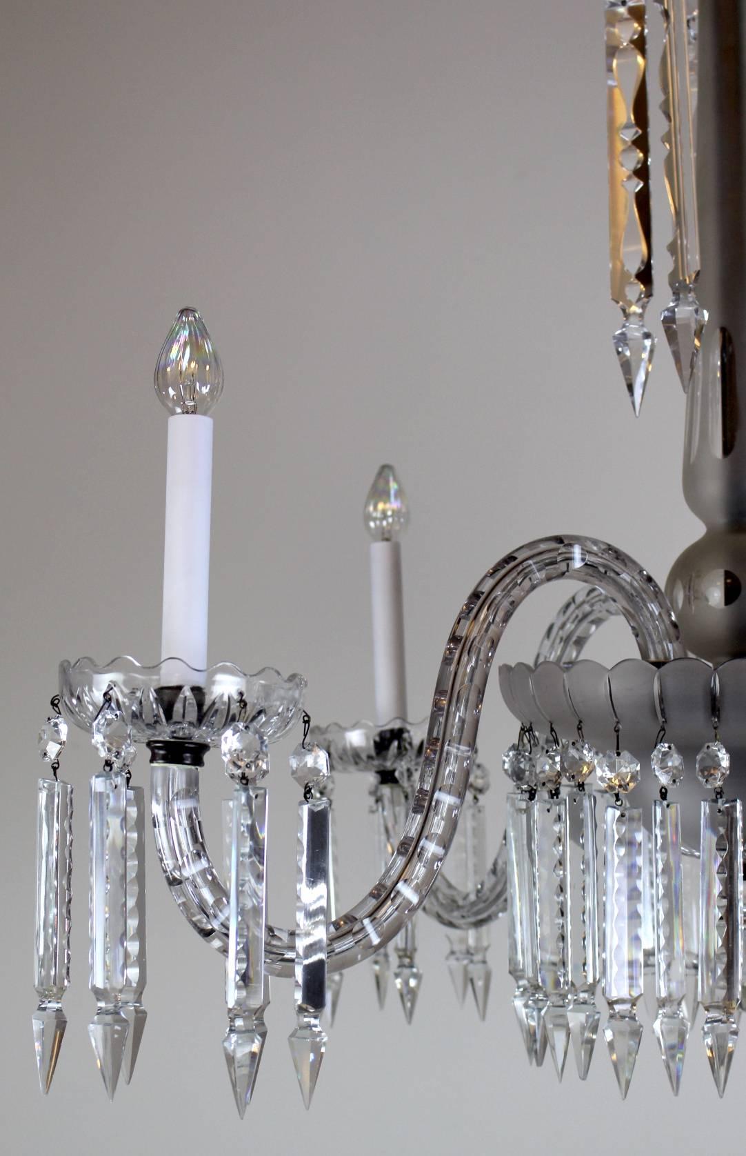 Victorian Four-Arm Crystal Chandelier For Sale 2