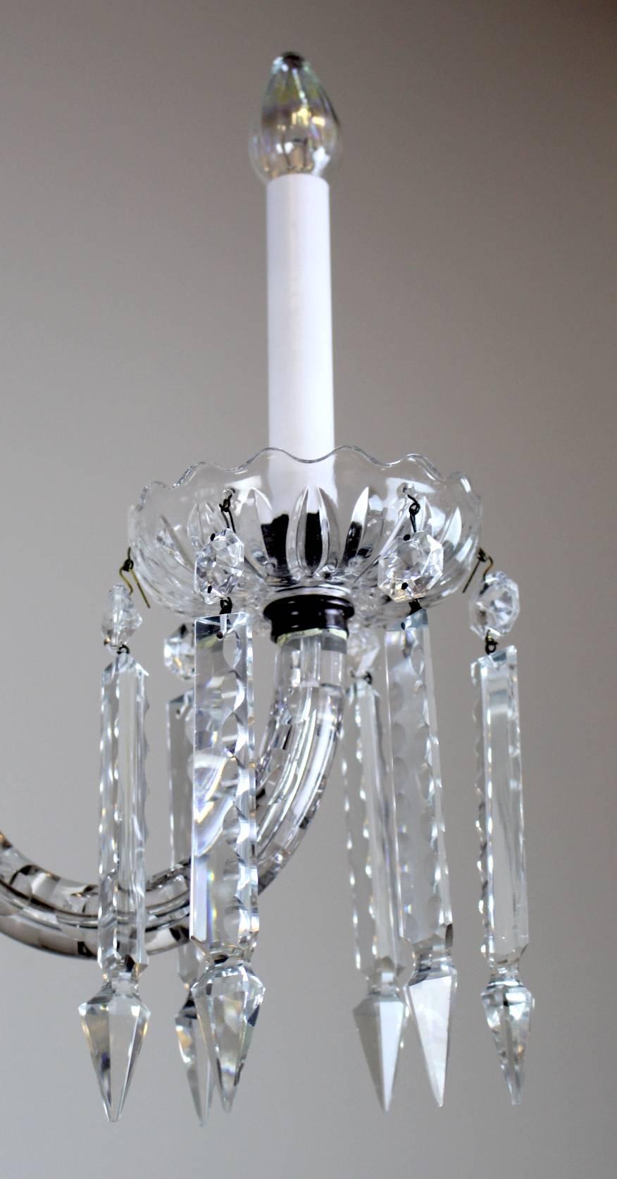 Victorian Four-Arm Crystal Chandelier For Sale 3