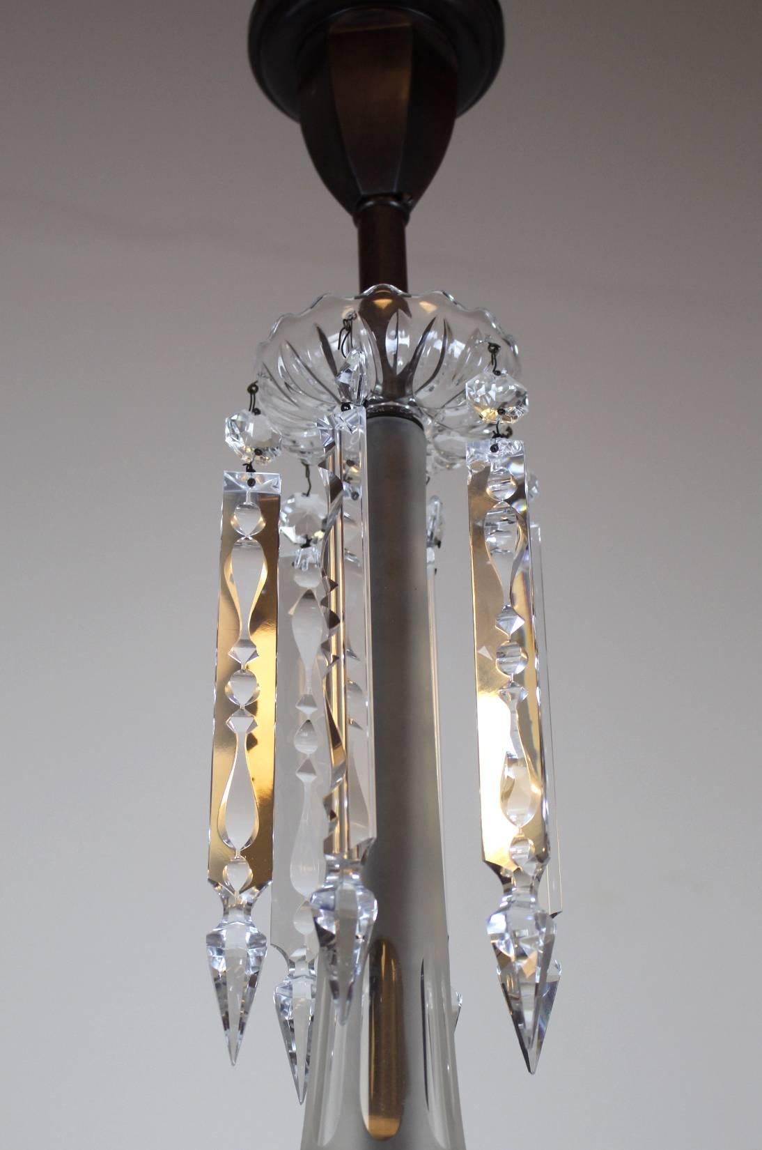 Victorian Four-Arm Crystal Chandelier For Sale 4