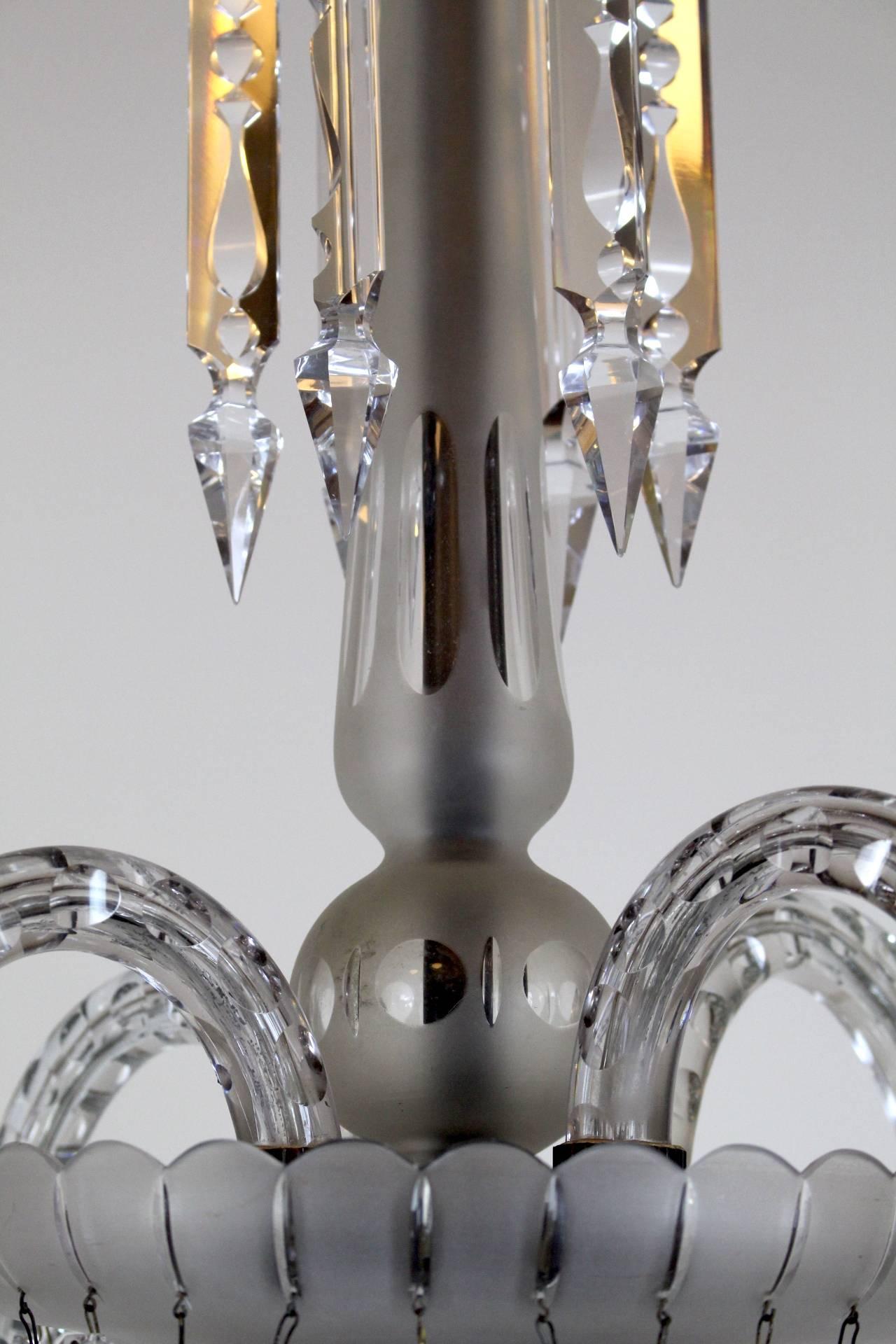 Victorian Four-Arm Crystal Chandelier For Sale 5