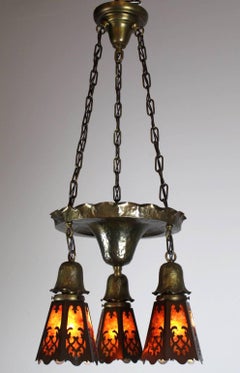 Three-Light Hammered Shower Fixture