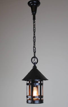 Black Strapped Unglazed Lantern