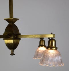 Four-Light Mission Fixture with Holophane Shades
