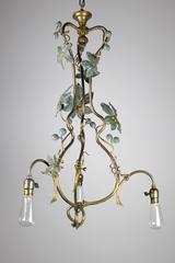 Organic Three-Light Gas Fixture, circa 1910