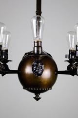 Arts & Crafts Rare "Monk Face" Fixture with Six Lights