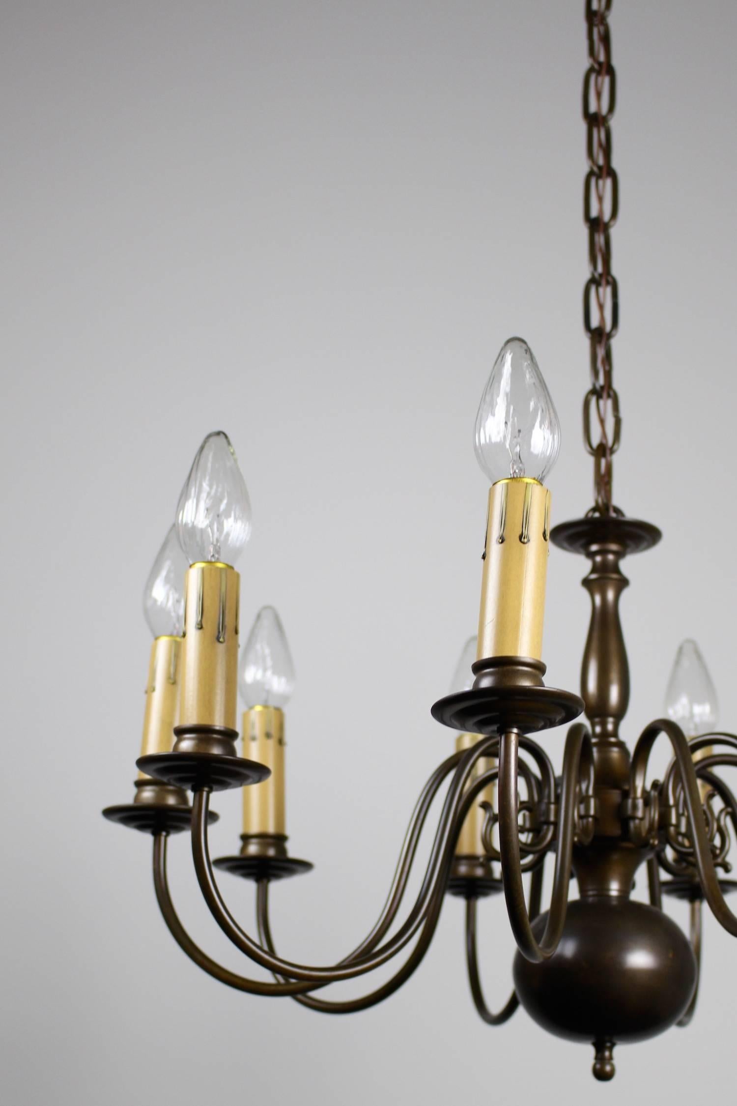 Dutch Colonial Ten-Light Fixture, circa 1940s In Excellent Condition For Sale In Vancouver, BC