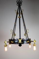 Gothic Style Iron Fixture from the Aesthetic Movement Four-Light