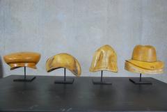 Set of Four Hollywood wooden Signed Hat Mold