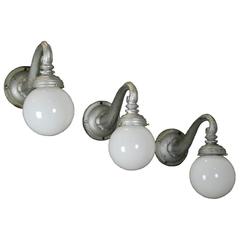 Set of Six Cast Iron Outdoor Wall Sconces