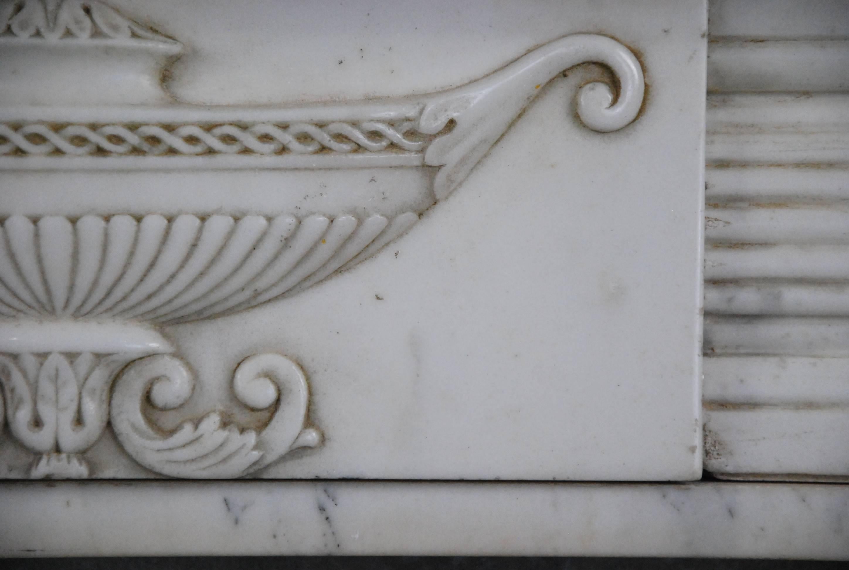 1870s Adam Style English Marble Fireplace Surround In Good Condition In Surrey, BC
