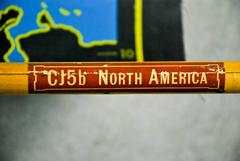 1960 Vintage Pull Down Cartography Chalkboard Map of North America