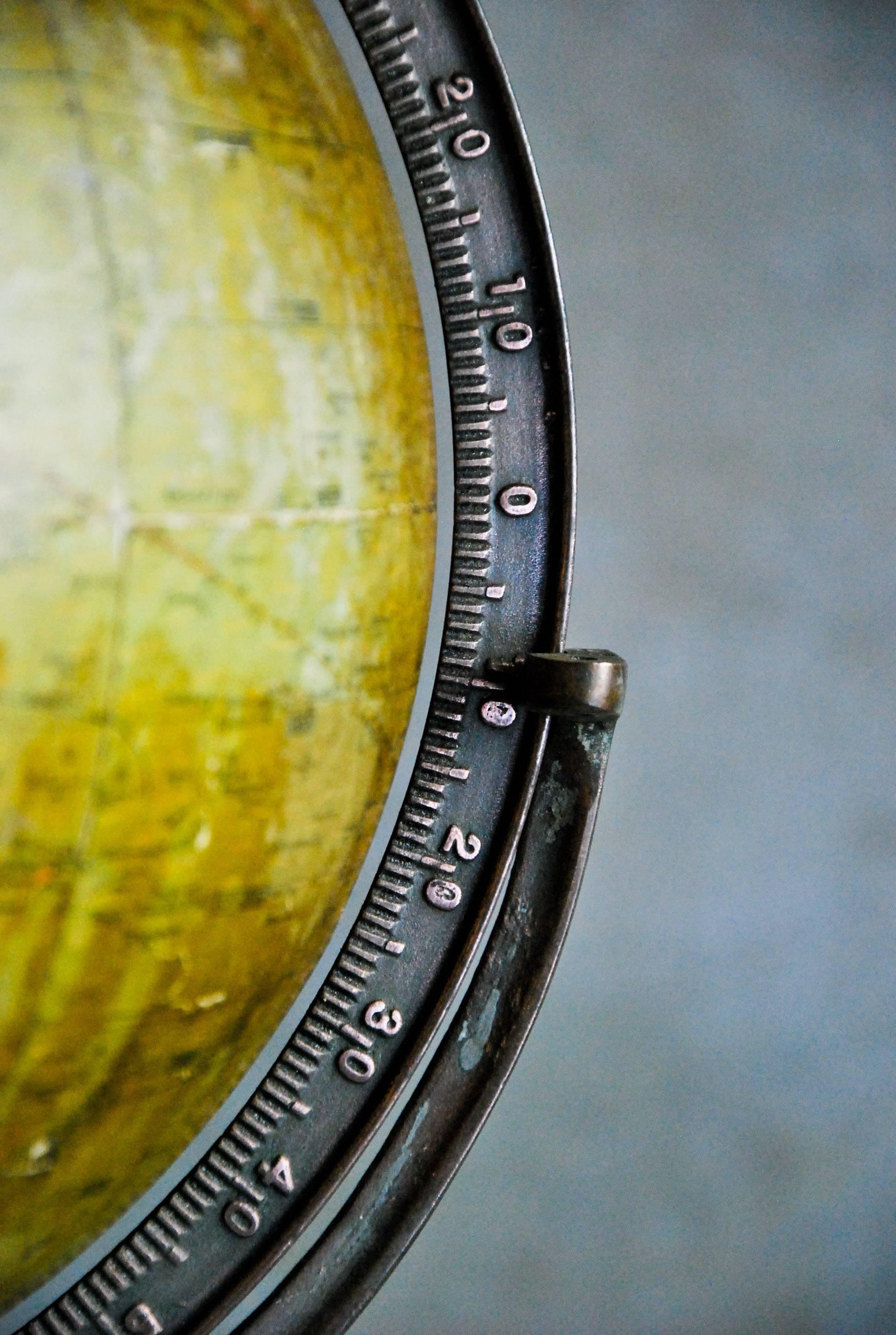 Victorian 1930s Weber Costello Globe with Cast Copper Mount