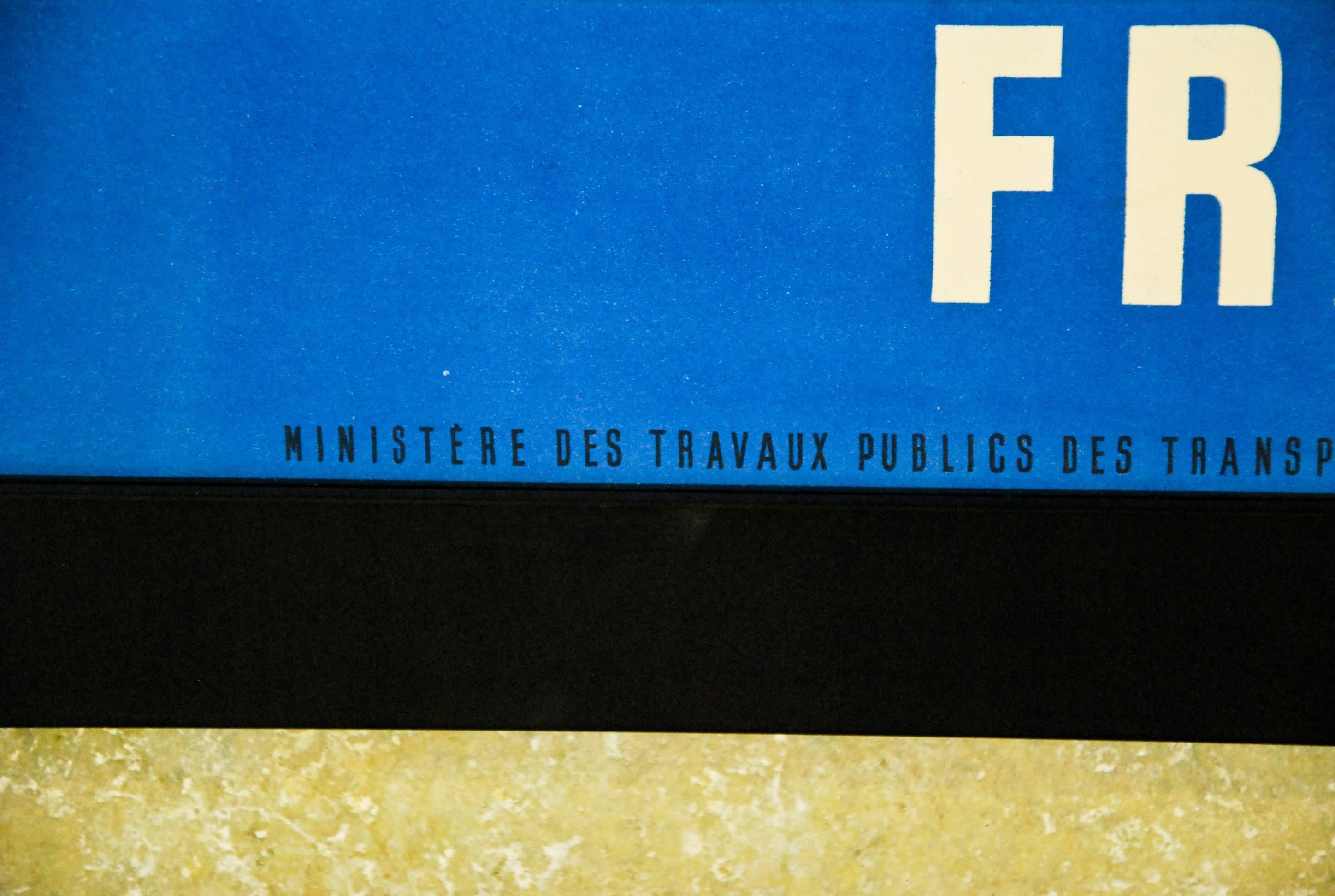 Mid-Century Modern 1950 France Tourism Linen Backed Original Travel Poster