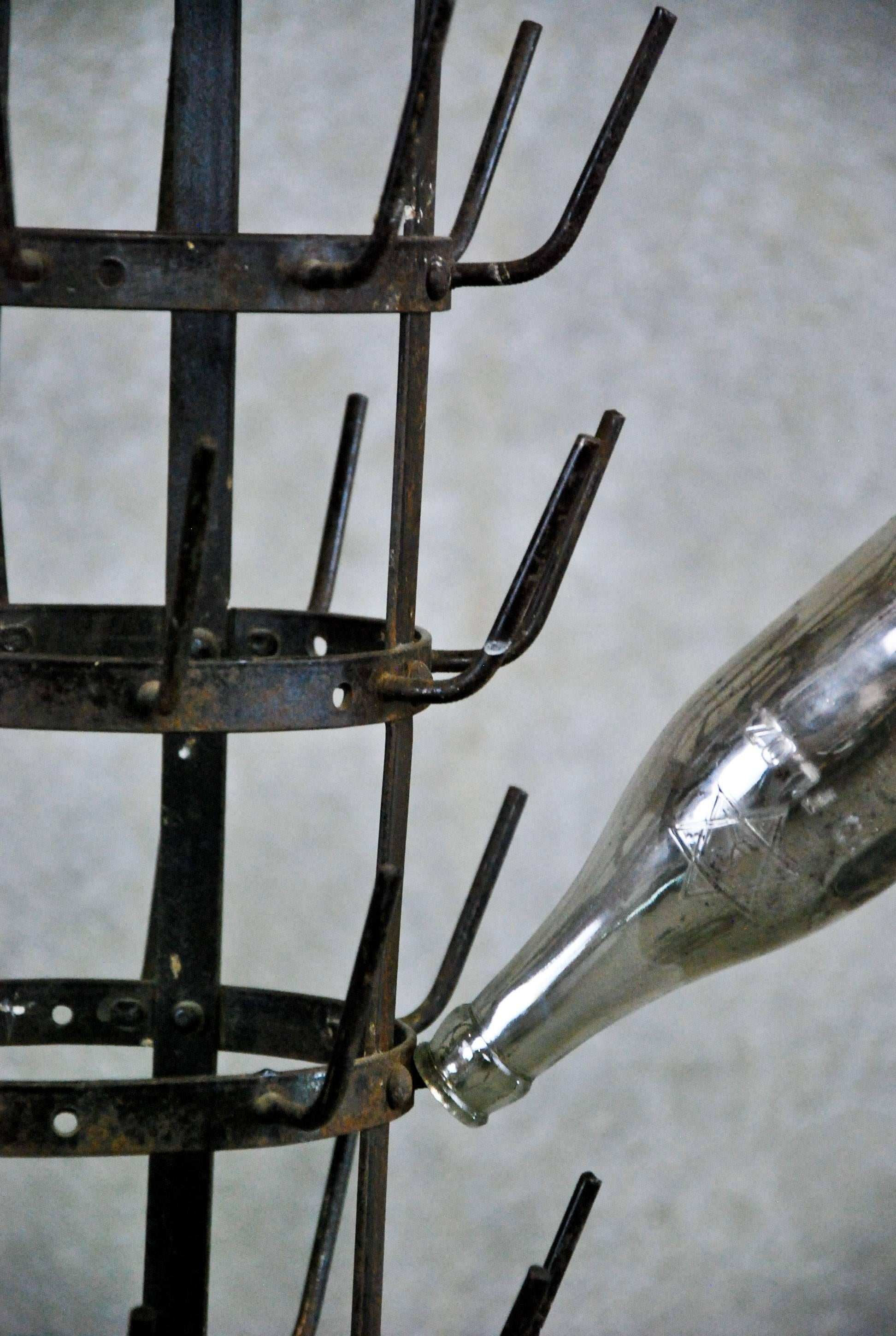 Early 20th century bottle tree or commonly referred to as a bottle rack for drying our reusable bottles. 

Great decorative item. Acquired from a private collection.
 Found in Canada.