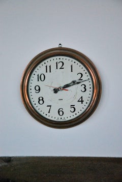 1960 Original IBM Industrial Factory Wall Clock in Solid Copper