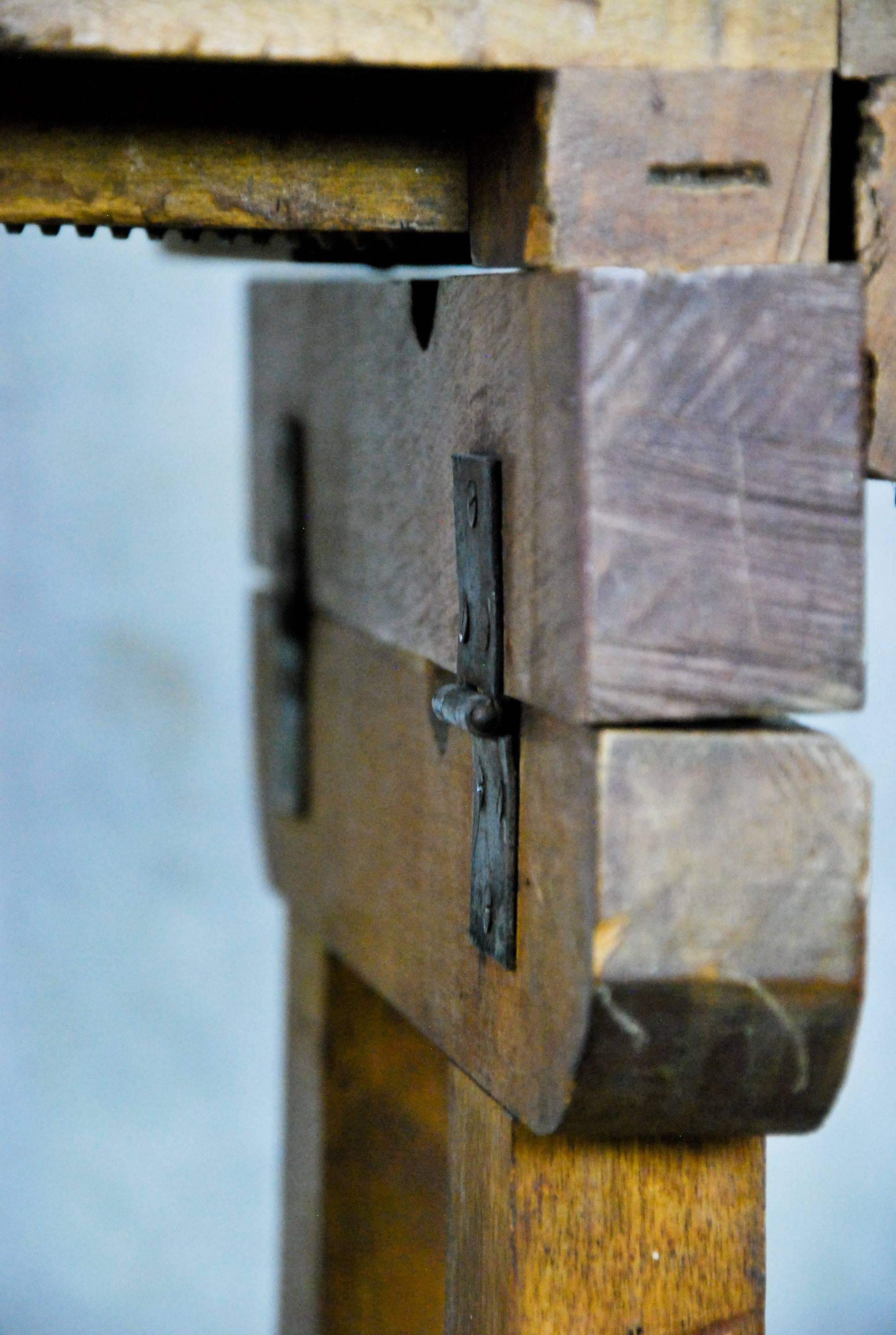 Canadian 1920 Small Wooden Carpenters Workbench