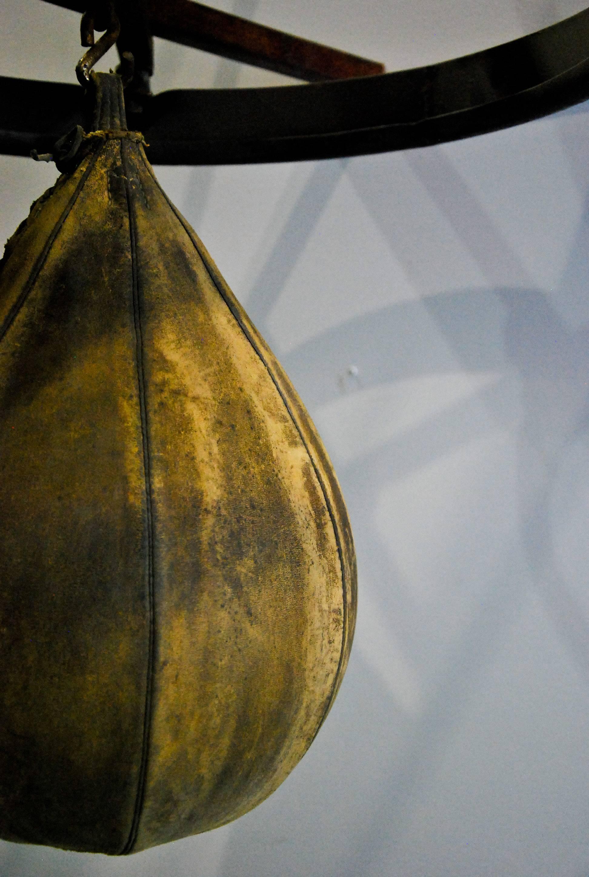 Original mounted speed bag. Found in NYC

A.J. Reach Company
The A.J. Reach Company, also known as A.J. Reach & Co., was the largest manufacturer of sporting goods in the United States in the late 19th and early 20th centuries. Founded by Al