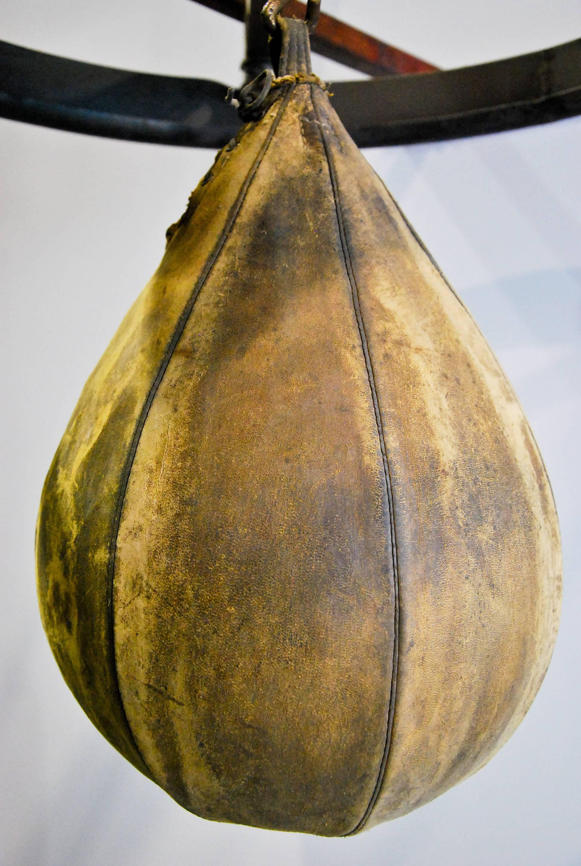 Early 20th Century 1920 Wall Mounted Leather Speed Bag