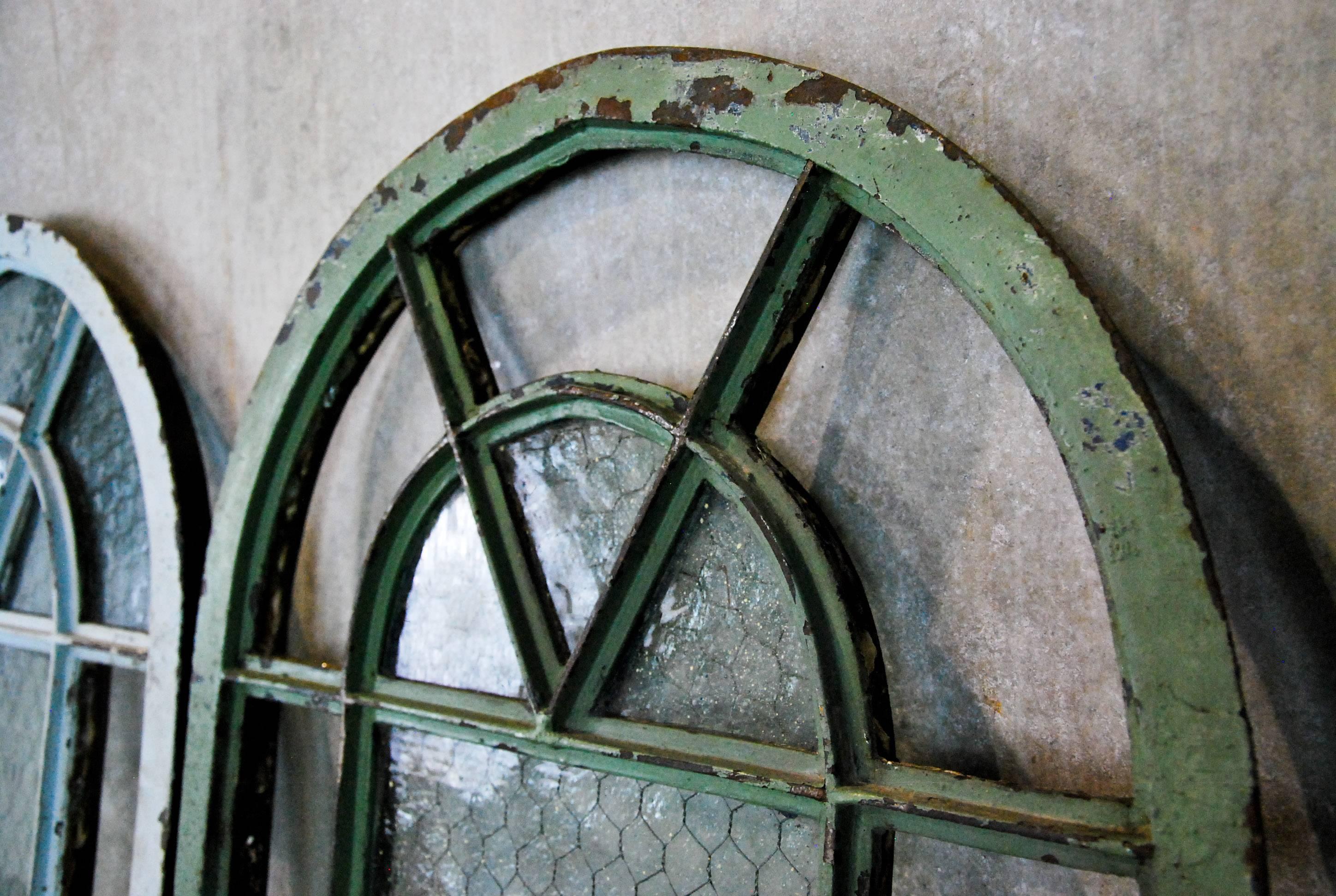 Victorian 1910, Steel Factory Windows with Arched Top