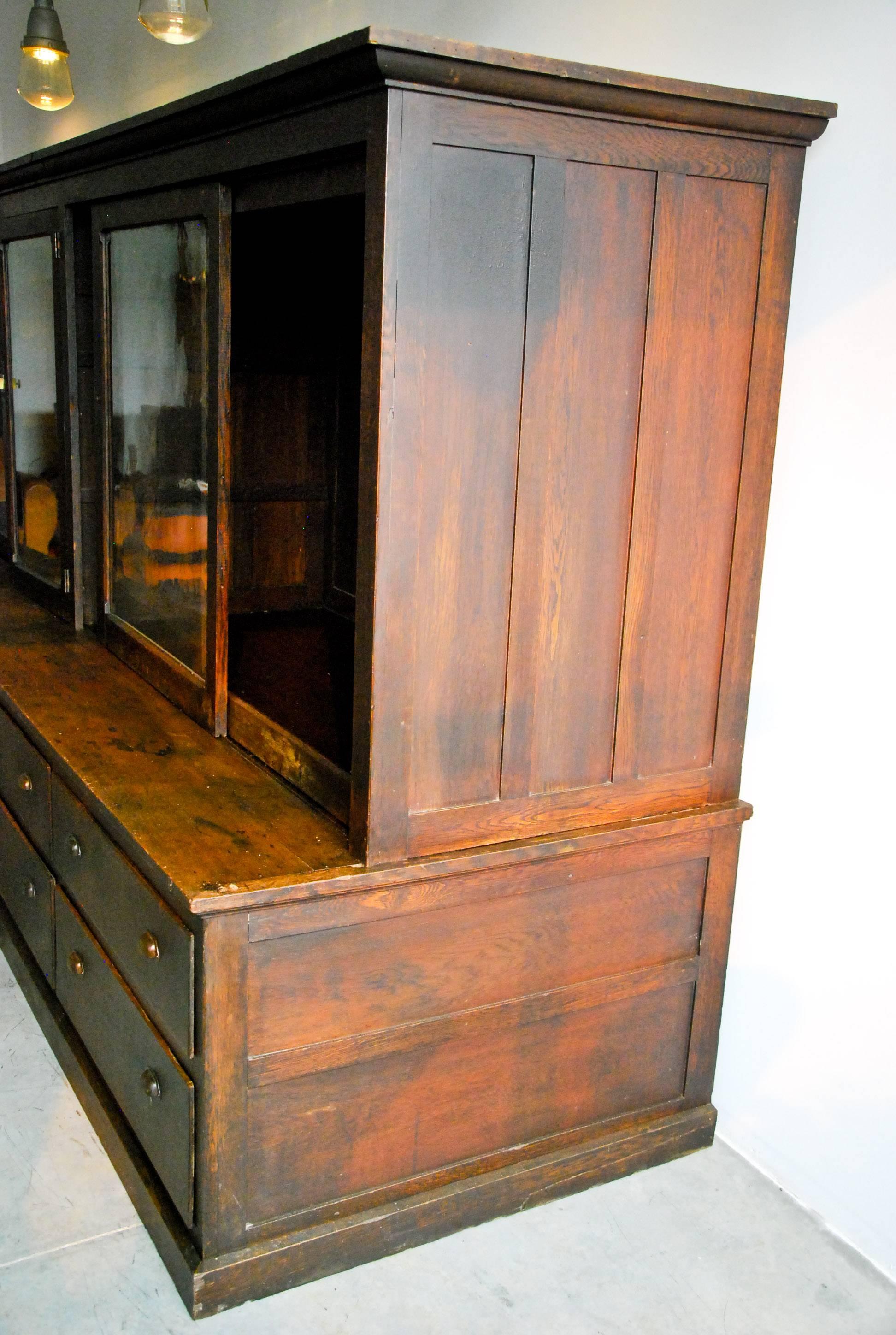American 19th Century, Large Store Display Storage Cabinet