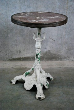 1900 French Cast Iron Art Nouveau Bistro Table
