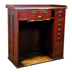 1920 Jewellers/Clockmakers Cabinet Desk in Original Paint