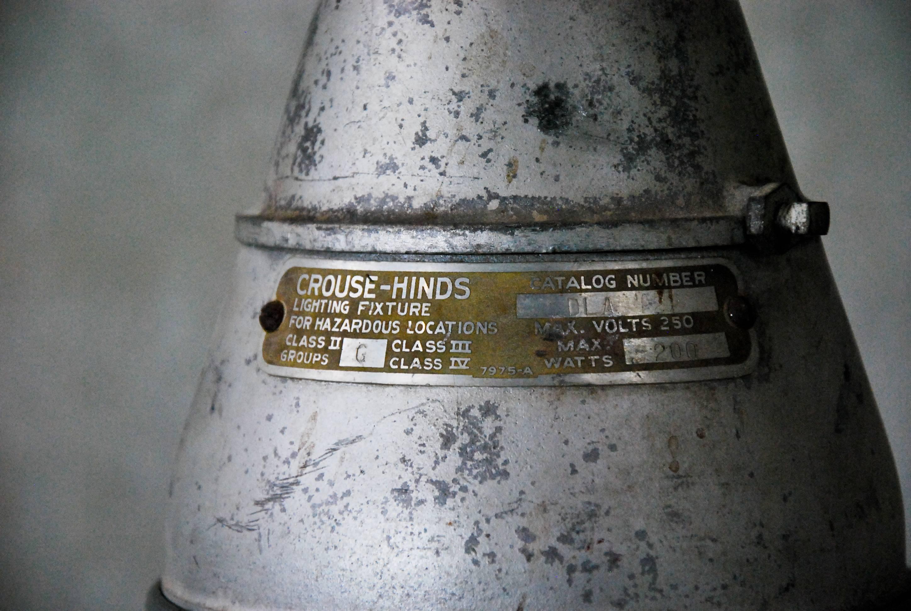 Cast 1940 Set of 20 Large Industrial Original Crouse Hinds Explosion Proof Pendants