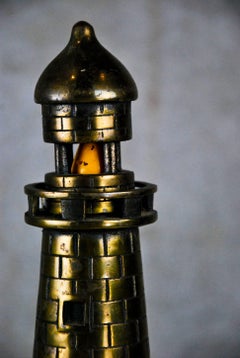 1920 Deco Style Brass Nautical Lighthouse Lamp