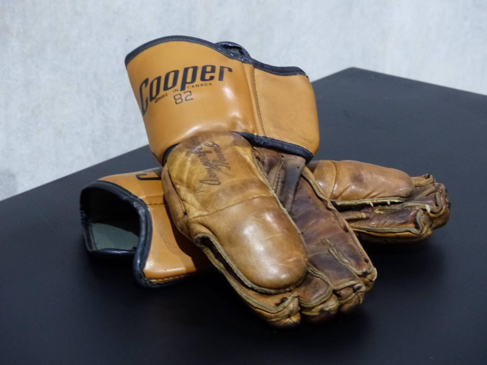 old hockey gloves