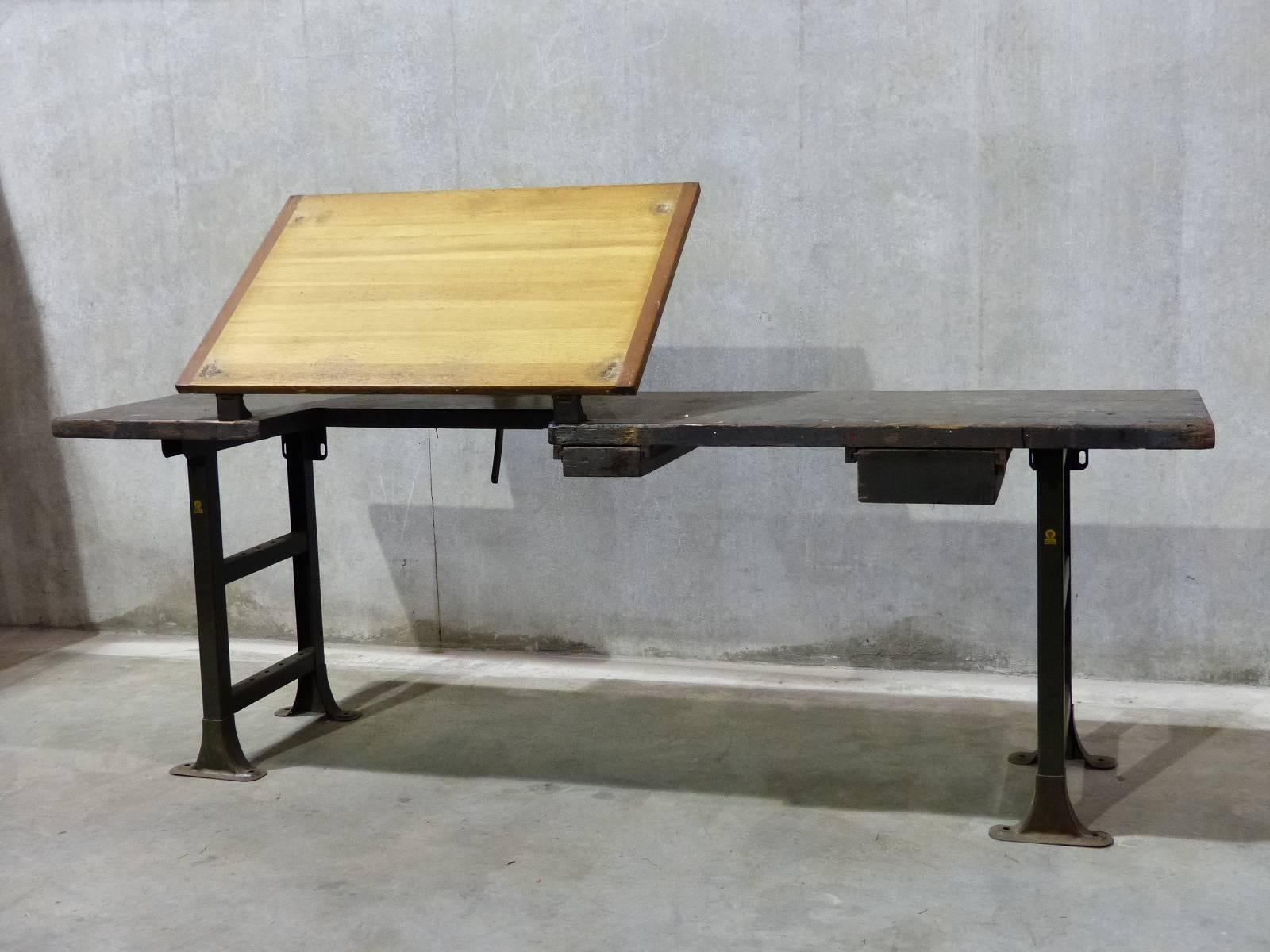 Fully adjustable drafting table top with full work station made by 