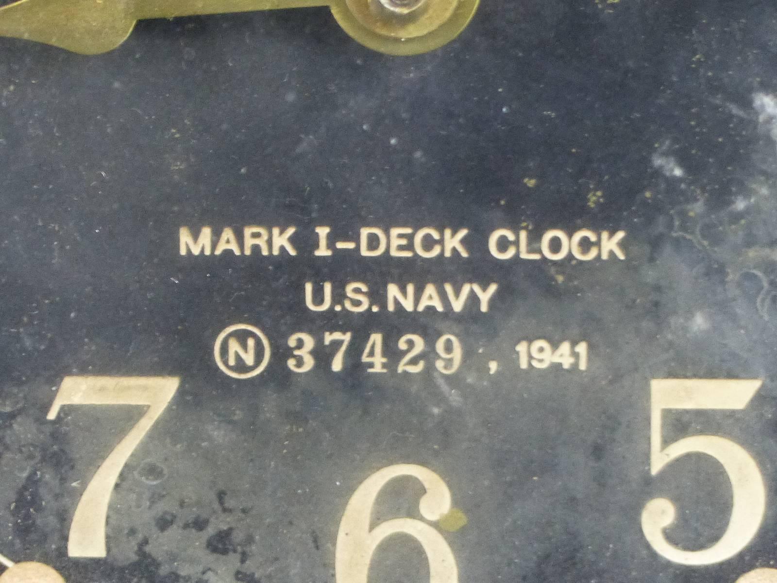 Presented is a Seth Thomas WW II ship's bulkhead clock which was manufactured in accordance with military specifications 18C-11 and 18C -13. This waterproof clock was made to be mounted on a bulkhead in the wardroom, bridge or ship's office. It has