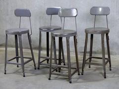 Set of Four Counter Height Industrial Stools
