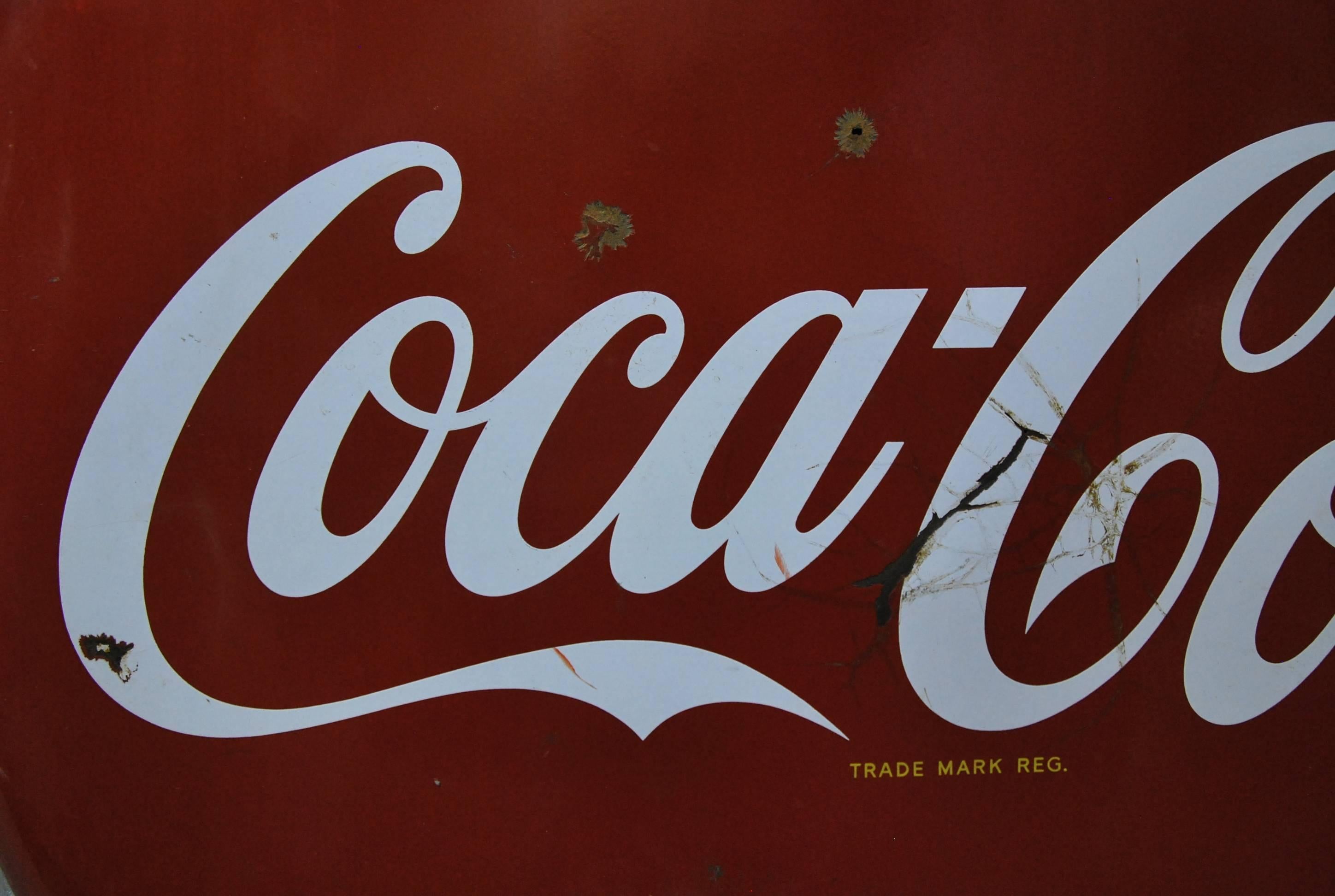 Canadian Original Coca Cola Porcelain Advertising Sign