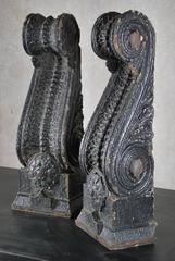 Pair of 1910 Cast Iron Decorative Exterior Corbel