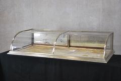 Curved Glass Counter Top Nickel Showcase Display
