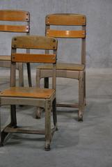 1950 Set of 6 Children's Industrial School Chairs