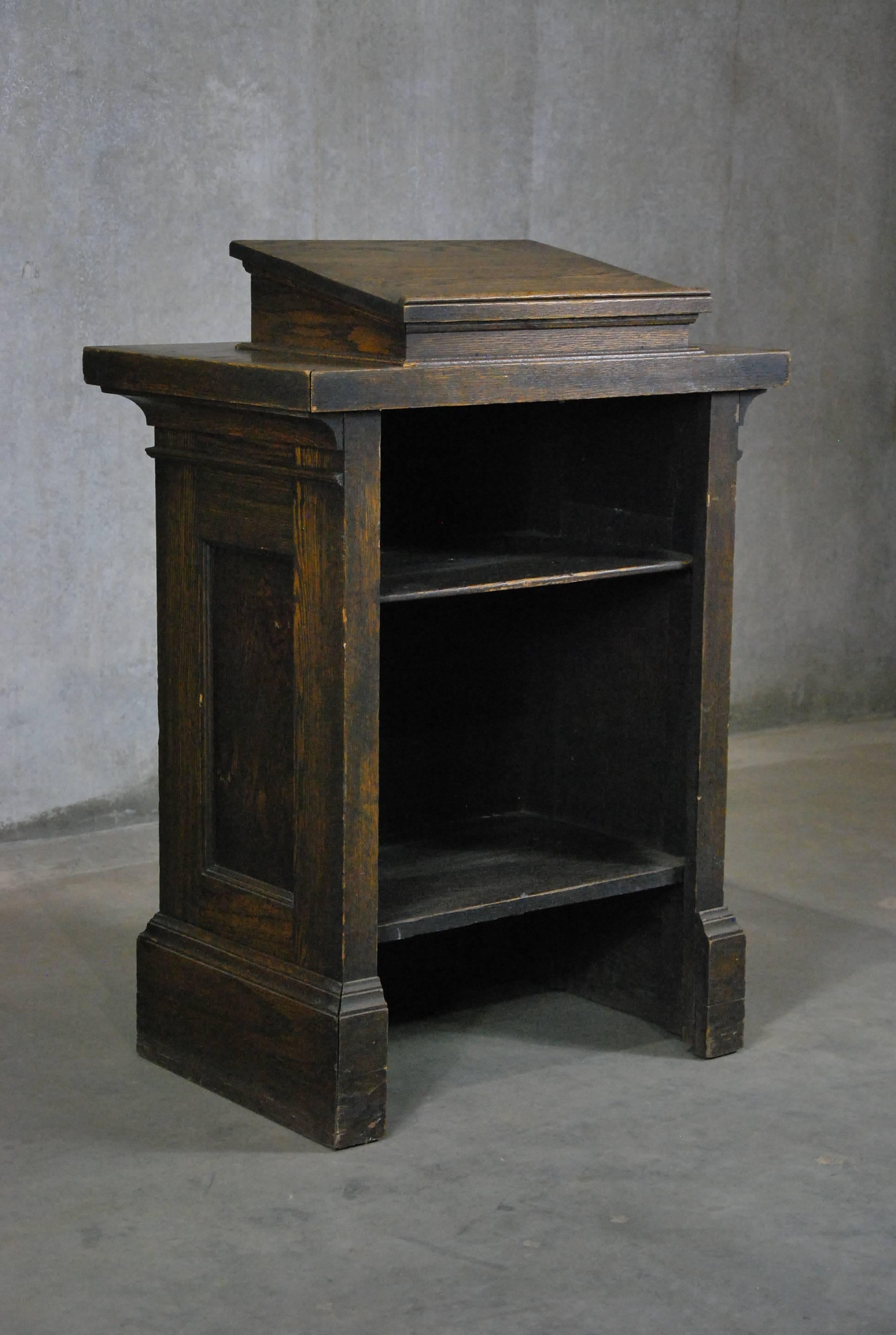 American 1920 Oak Lectern or Hostess Stand