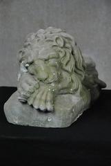 Pair of Early 20th Century Garden Cast Concrete Lion Statues