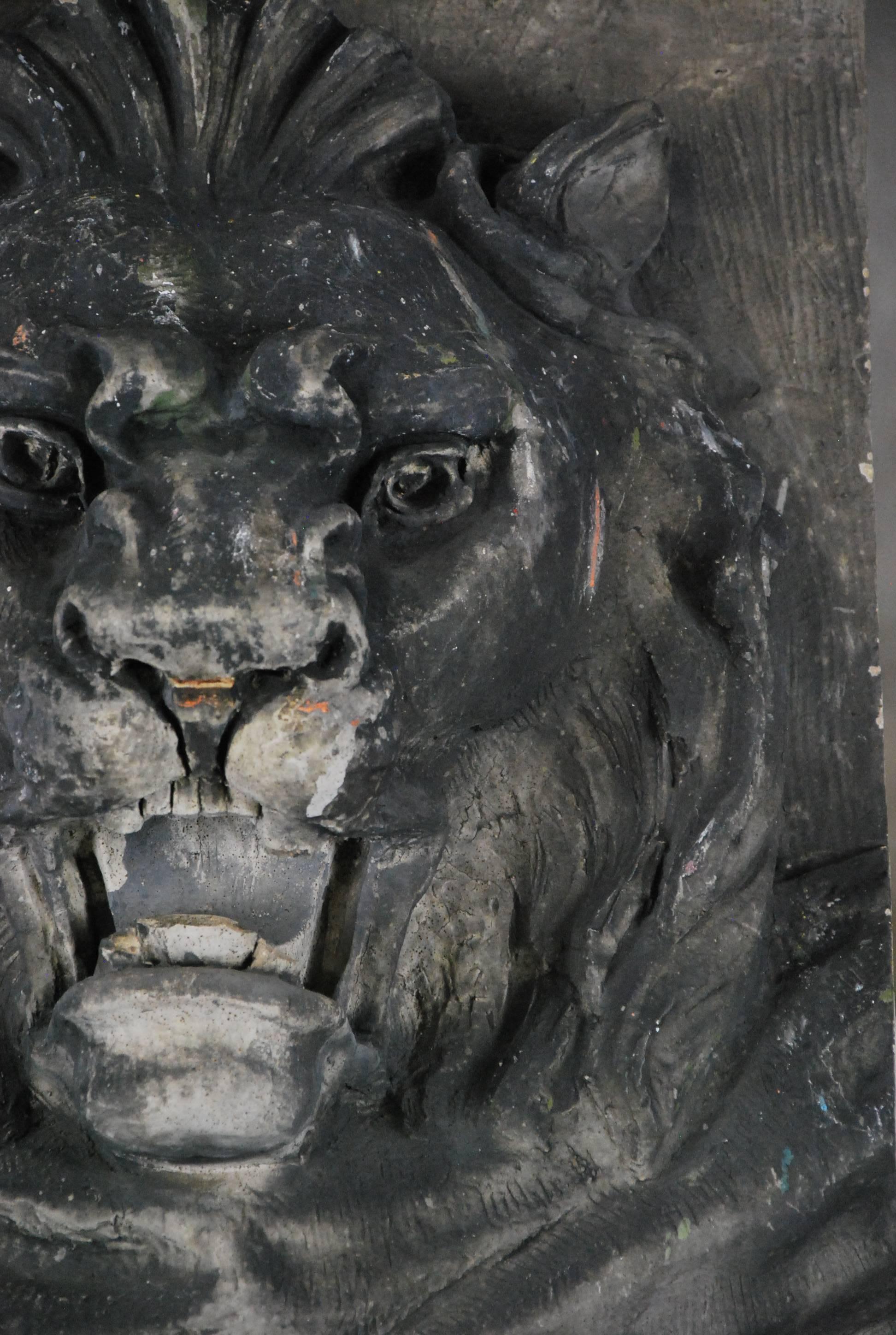 Limestone lion face salvaged from a theatre building in Time Square known as the Columbia Theatre. 

Originally opened on January 10th, 1910 as the Columbia Theatre on Times Square at the northeast corner of W. 47th Street and Broadway/7th Avenue