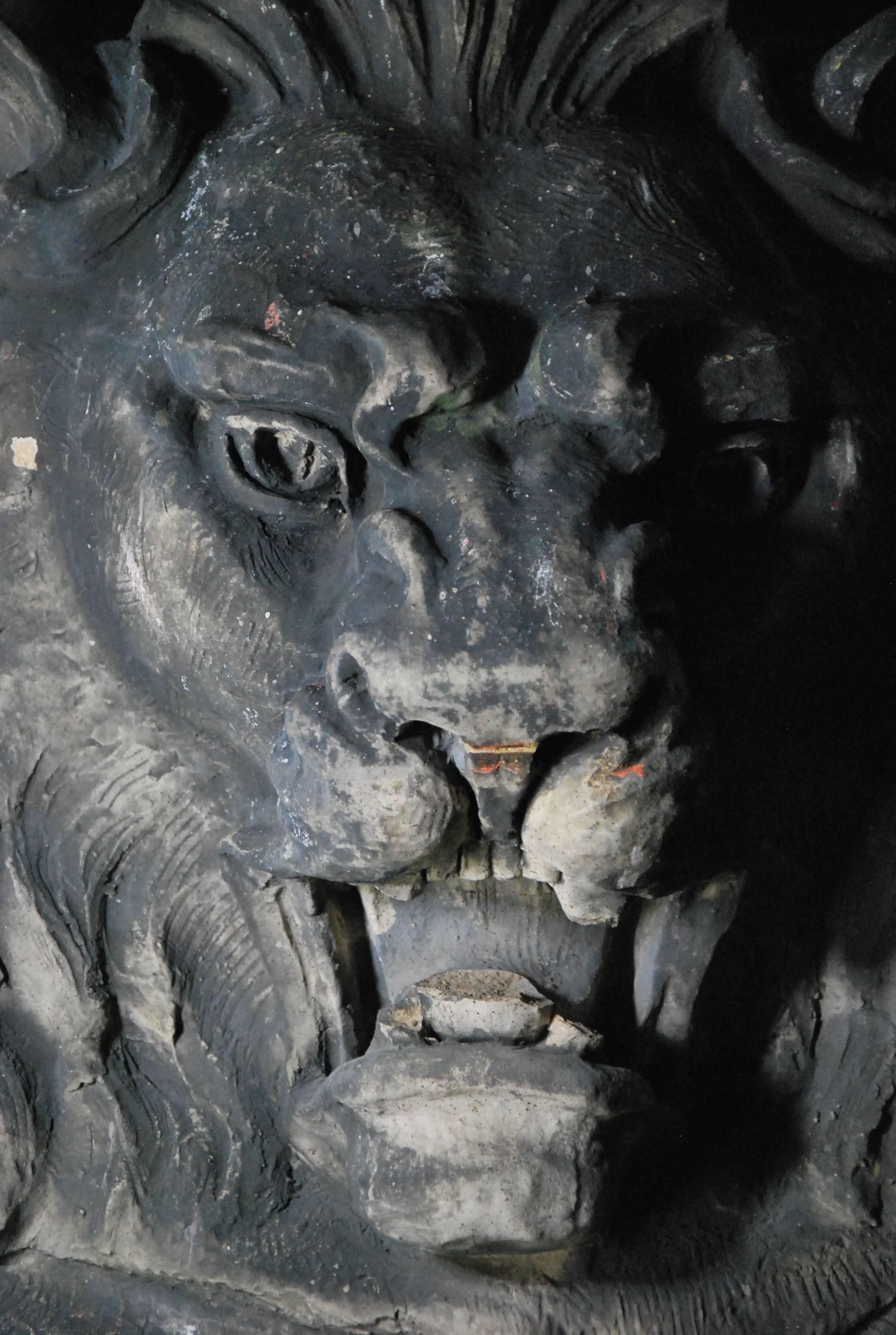 Art Nouveau NYC Historical carved Architectural Limestone Lion face