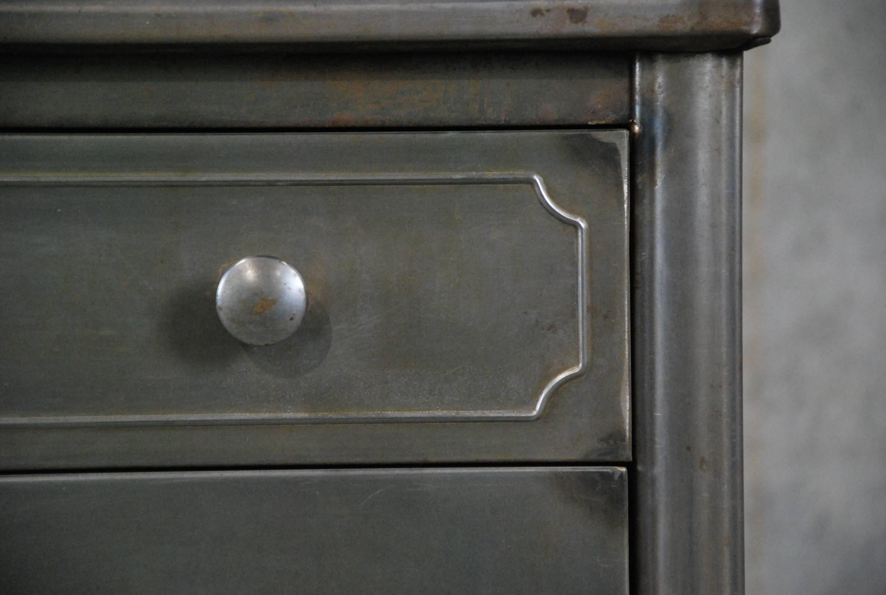 Industrial 1930 Simmons Metal Low Boy Dresser