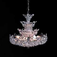 Large Vintage 5858 Schonbek Tiered Crystal Basket Chandelier C 1970