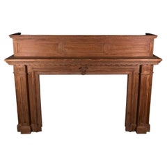 Large North American Fir Architectural Fireplace Mantel, circa 1907