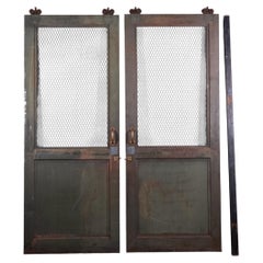 Pair of Antique Industrial Steel Sliding Doors, Montreal Post Office, c. 1920