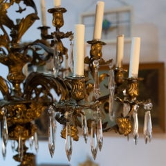 Monumental French Louis XV Style Gilt Bronze 20-Light Chandelier, circa 1900
