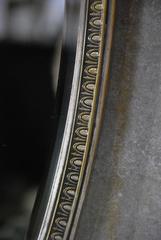 19th Century French  Solid Brass Oval Mirror in Silver Plate Finish