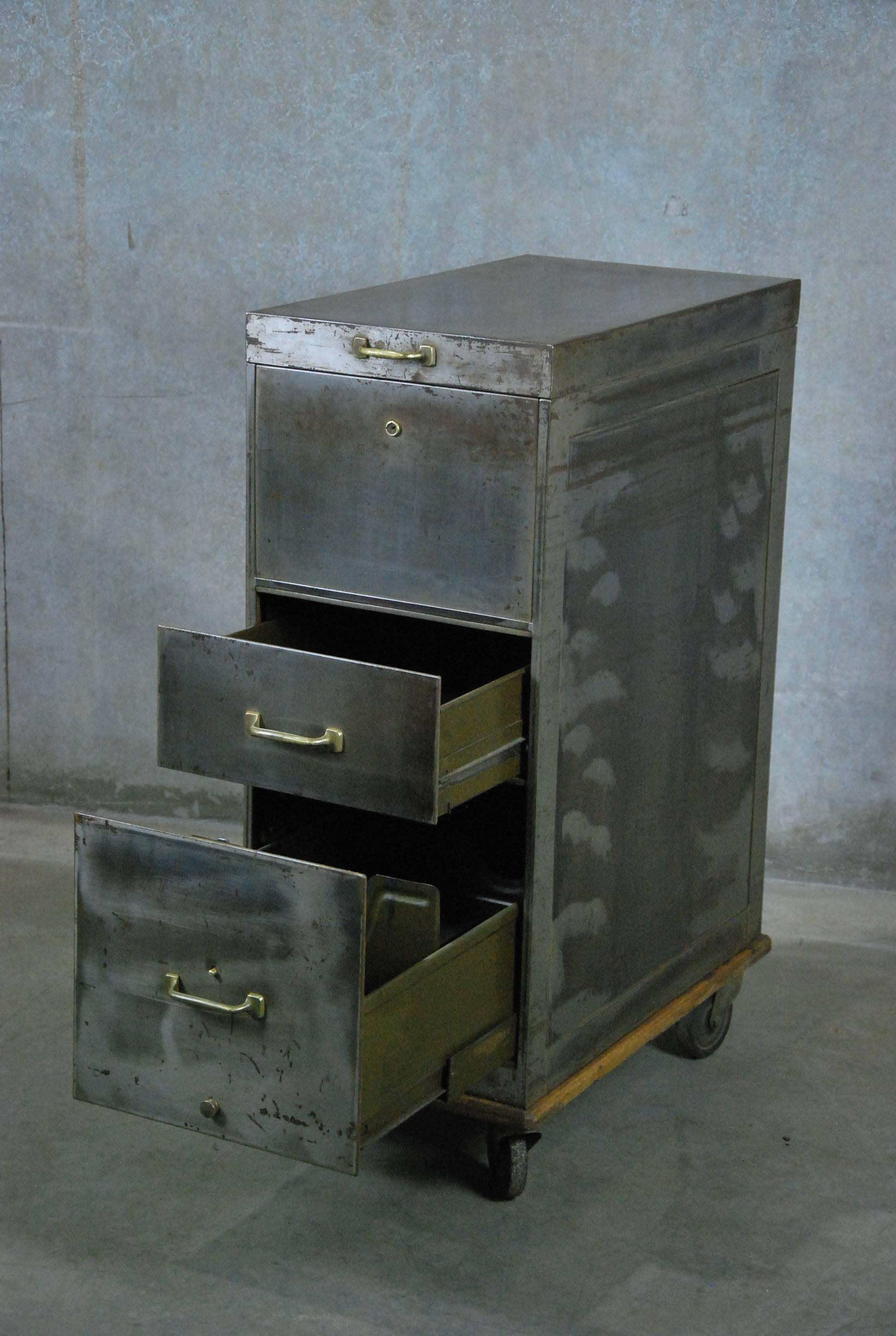 Machine Age 1930 Lift Top Metal Industrial Filing Cabinet