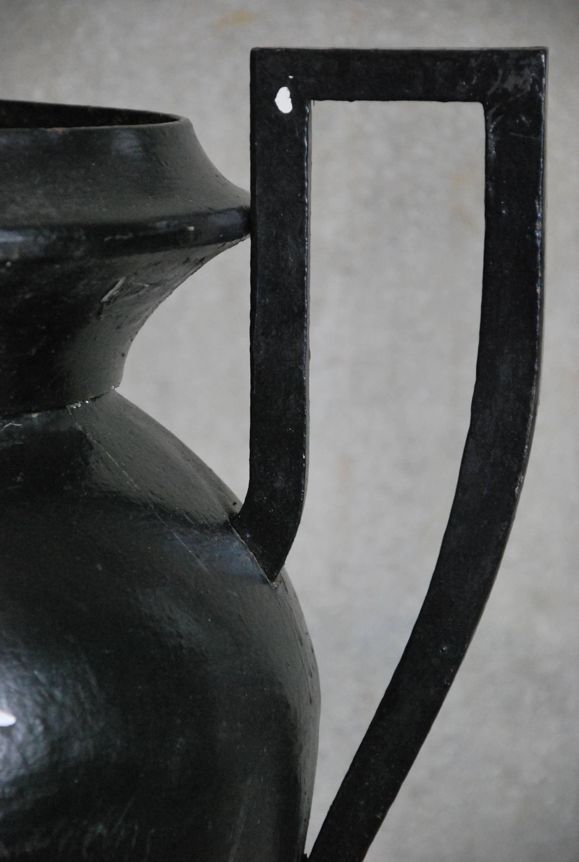 wrought iron vase