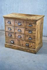 1910 Wooden Multi Drawer Apothecary Cabinet