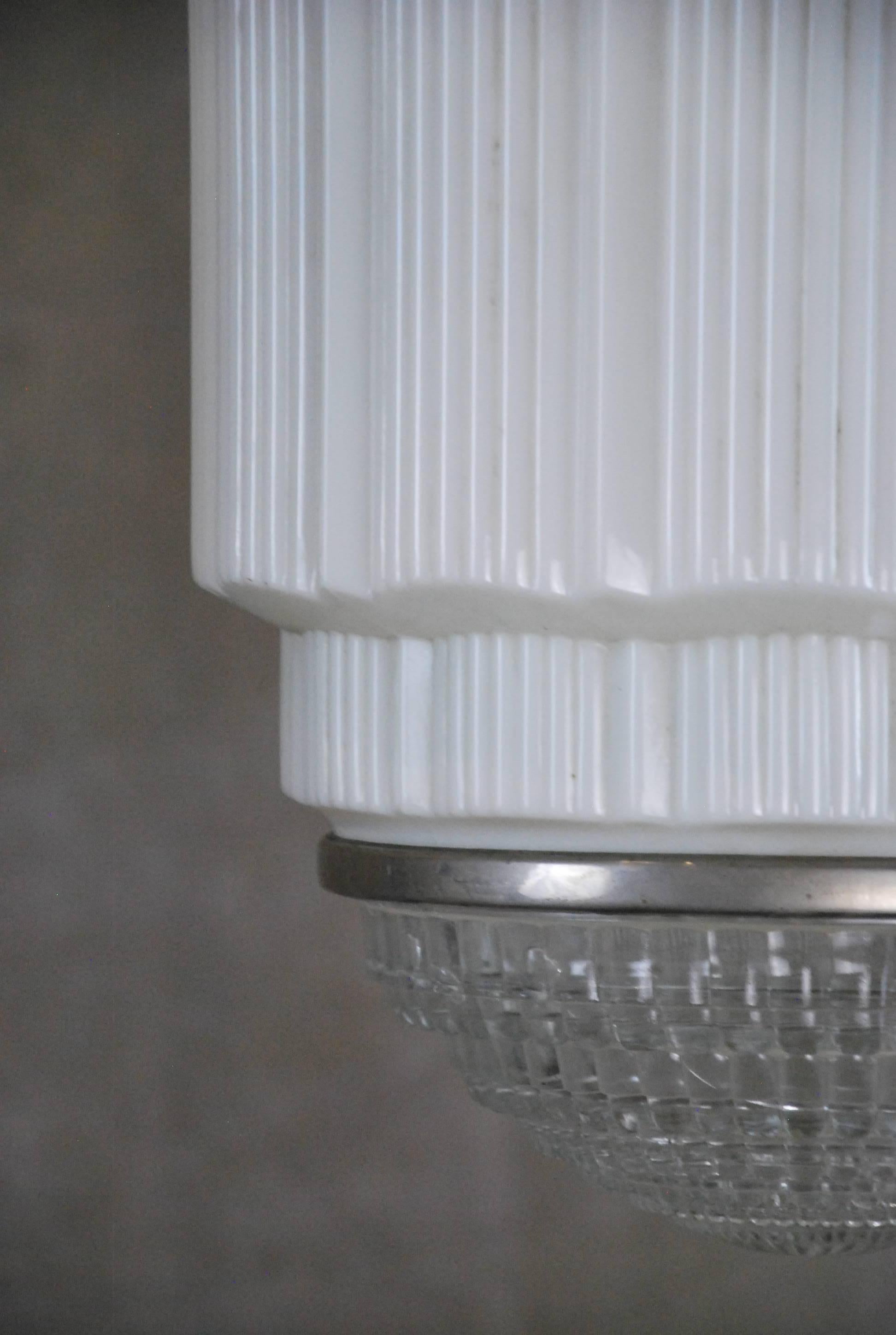 Art Deco 1920, Set of Three Large Deco Pendant Lights